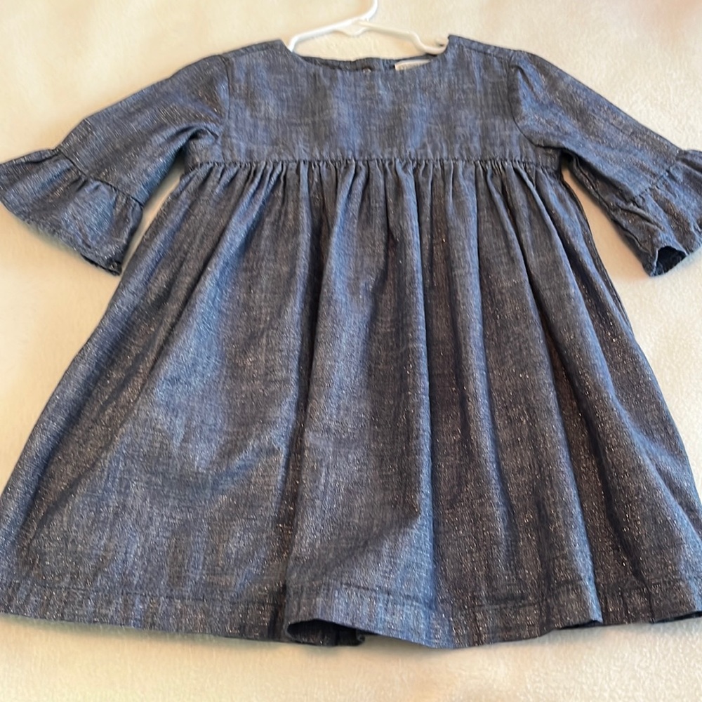 Chambray silver shimmer dress 2T